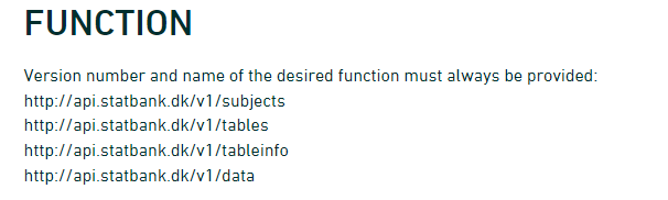 “functions or endpoints at the API