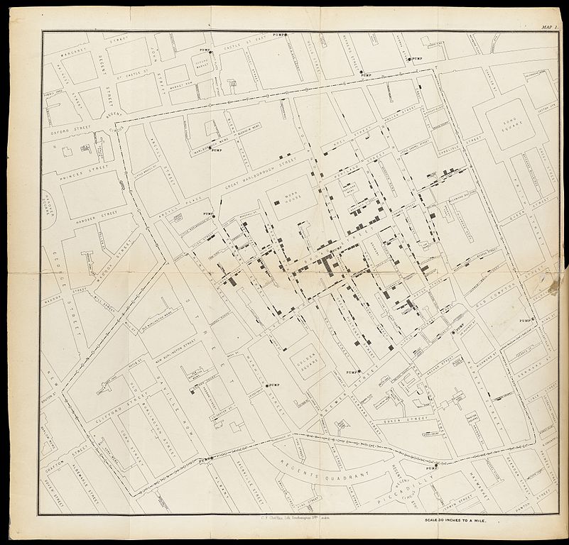 John Snow cholera map - Wellcome Trust, (CC BY 4.0) 